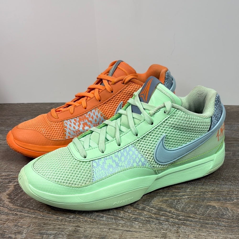 Nike Ja 1 Basketball Shoes FQ4796-800 Bright Mandarin/Vapor Green/Light Armory